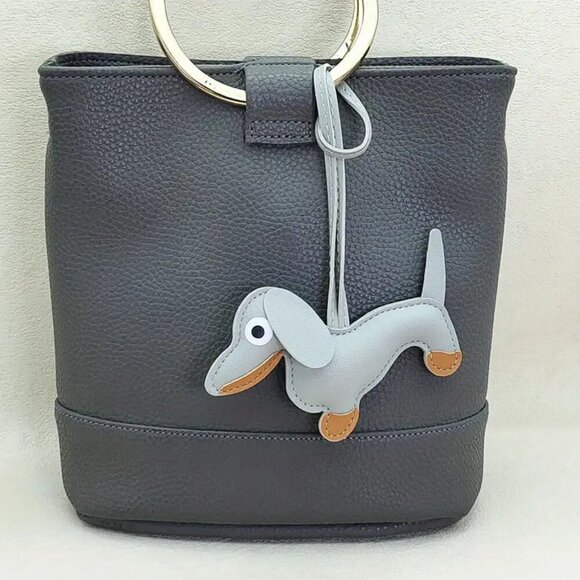 Puffy Large Dachshund Dog Purse and Bag Accessory or Keychain Orange - Picture 8 of 13